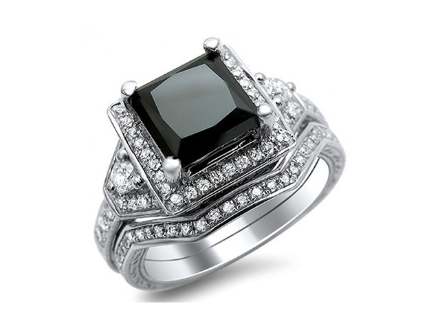 black diamond wedding rings