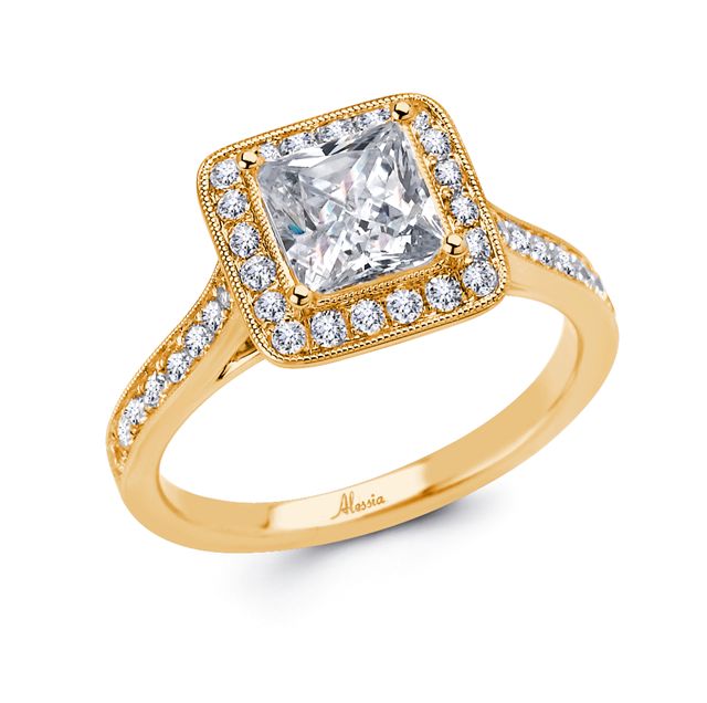 gold princess cut engagement rings