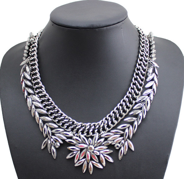 silver bib necklace