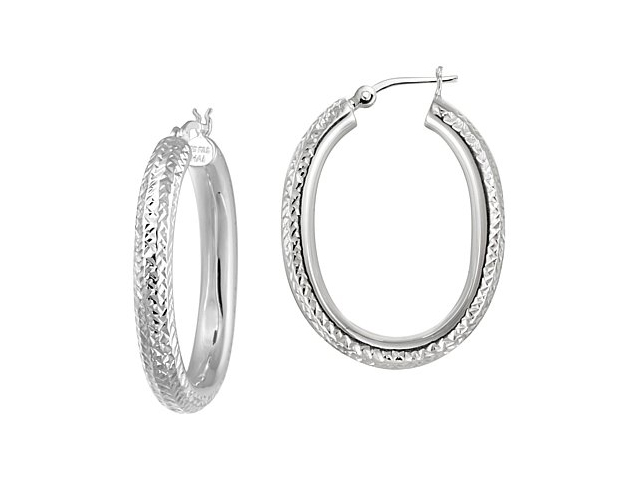 silver diamond hoop earrings