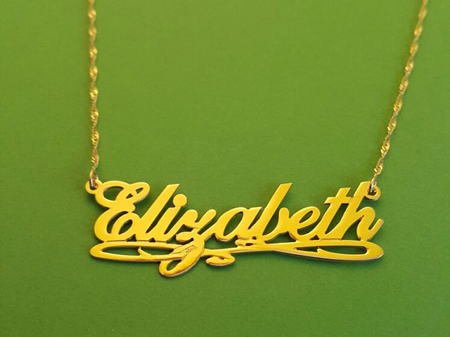 solid gold name necklace