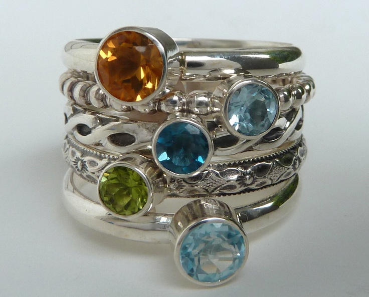 stackable gemstone rings