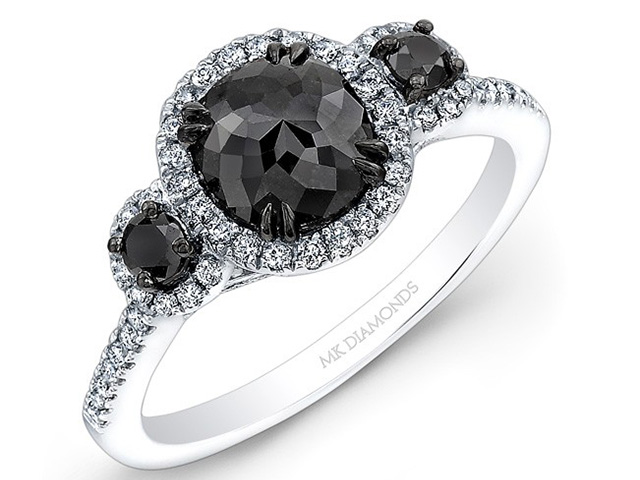 womens black diamond rings