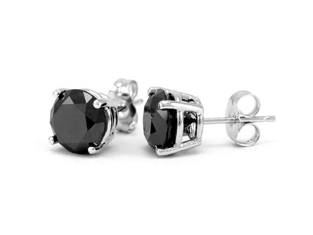 2 carat black diamond earrings