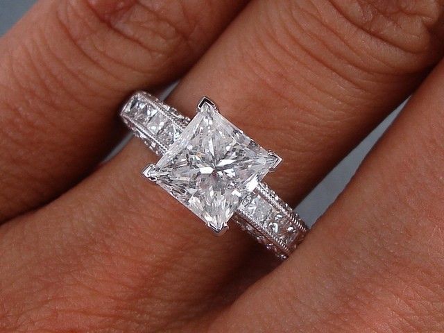 2 carat princess cut engagement rings
