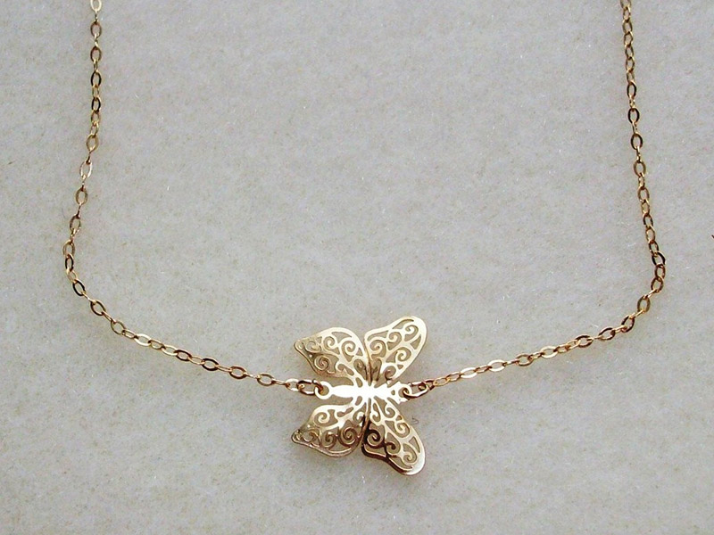 butterfly necklace gold