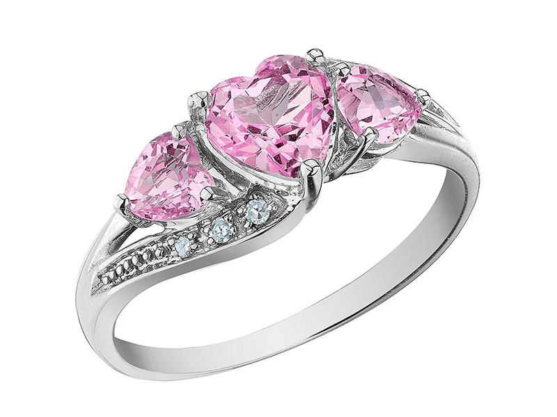 pink diamond wedding rings