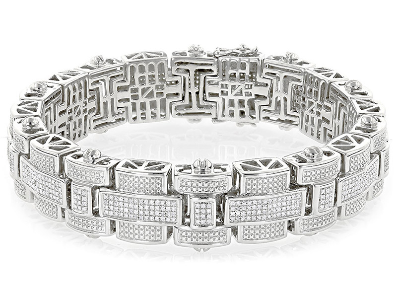 silver and diamond bracelets