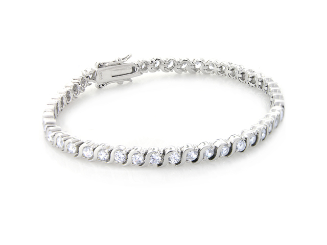 silver diamond tennis bracelet